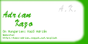 adrian kazo business card